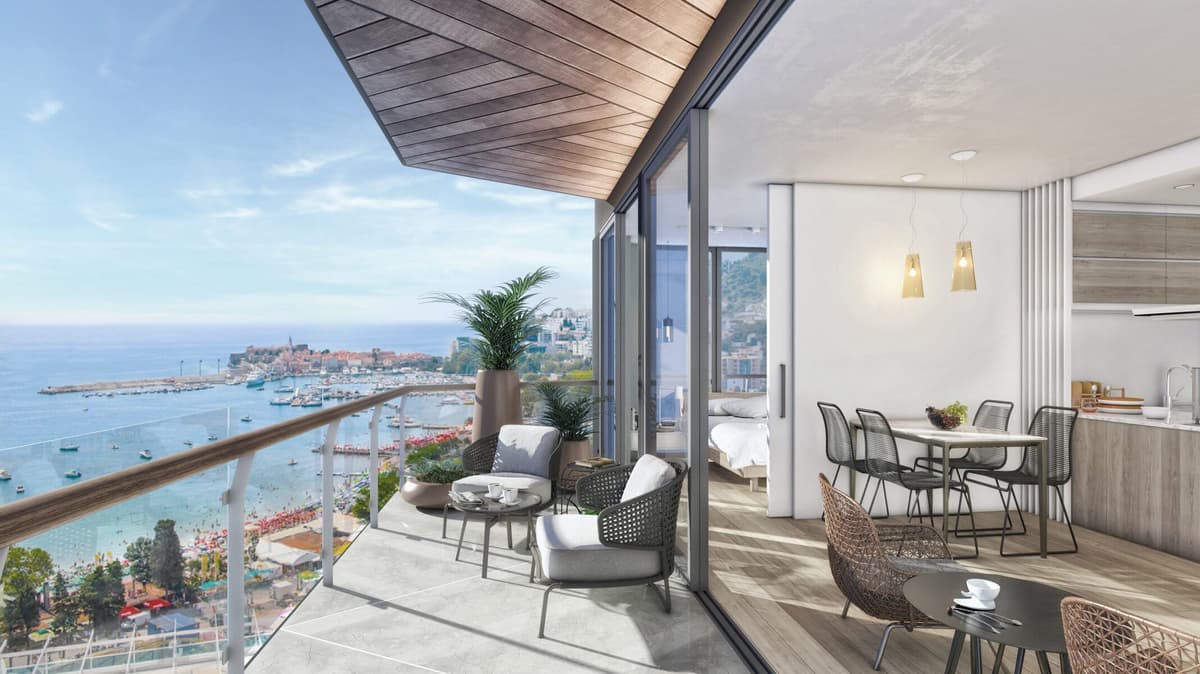 Özel 1 yatak odalı Deniz Manzaralı Daire, Swissôtel Riviera 5* Otel Kompleksi, Budva, Merkez — 17 fotoğraftan 3.