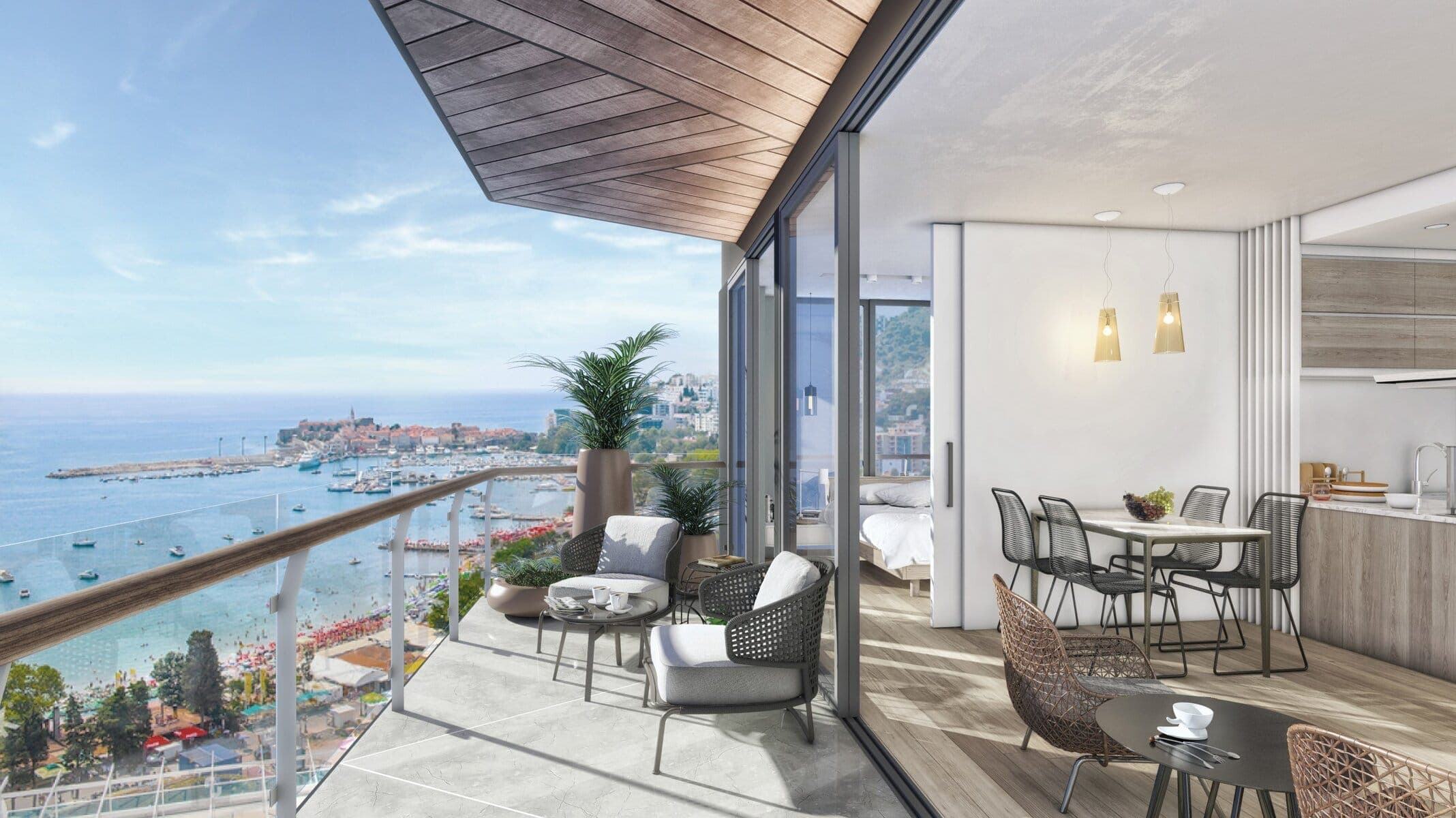 Özel 1 yatak odalı Deniz Manzaralı Daire, Swissôtel Riviera 5* Otel Kompleksi, Budva, Merkez — 17 fotoğraftan 3.