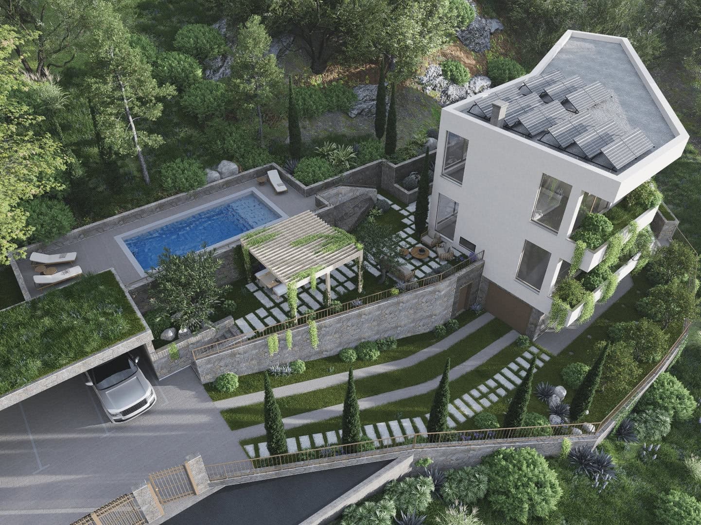 Tivat Körfezi Manzaralı Villa, Tivat, Pod kuk — 14 fotoğraftan 2.
