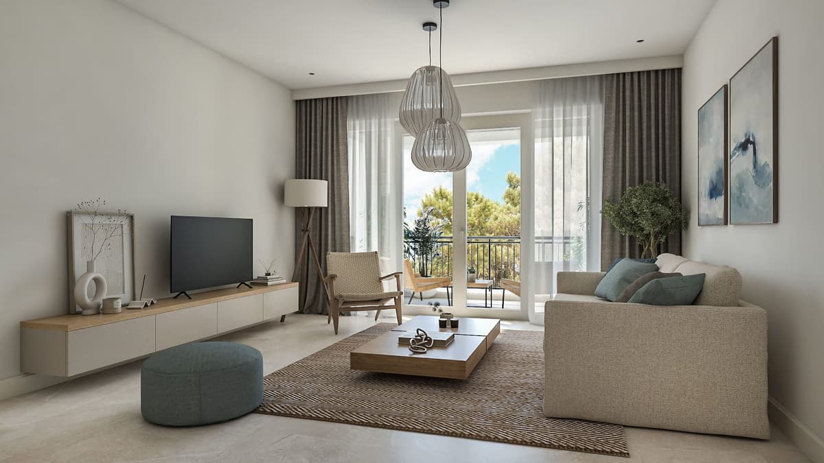Современная однокомнатная квартира в комплексе Heights Residences, Тиват, залив Луштица — фото 3 из 8