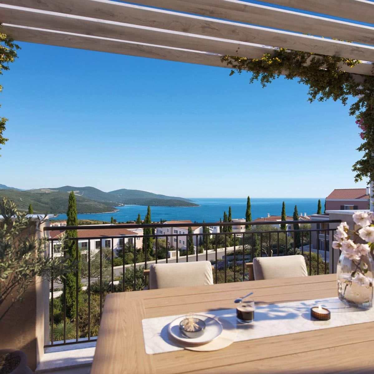 Современная однокомнатная квартира в комплексе Heights Residences, Тиват, залив Луштица — фото 7 из 8