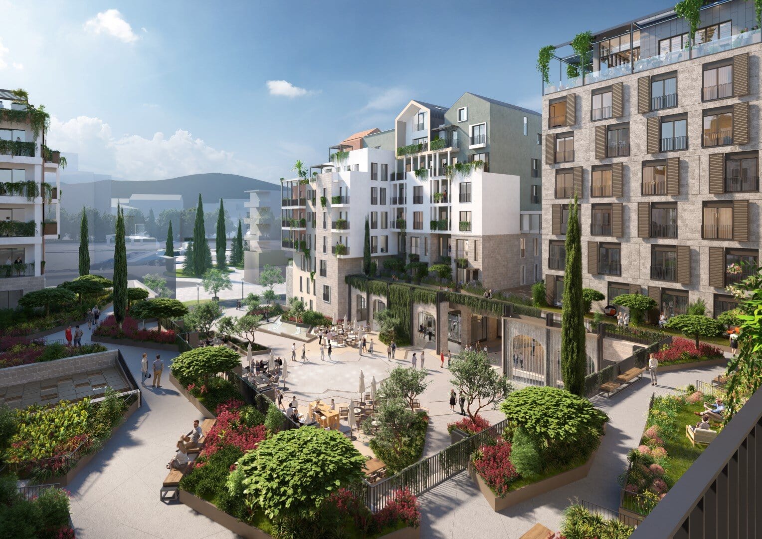 Апартаменты с обслуживанием 2bdr Ostro, Boka Place, Тиват, Порто Черногория