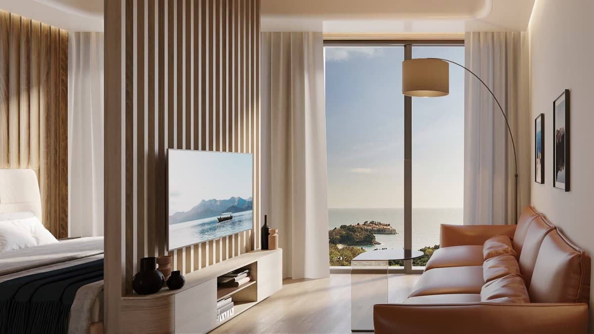 Alivia 3bdr Deniz Manzaralı Penthouse Daire, Budva, Sveti Stefan — 14 fotoğraftan 4.