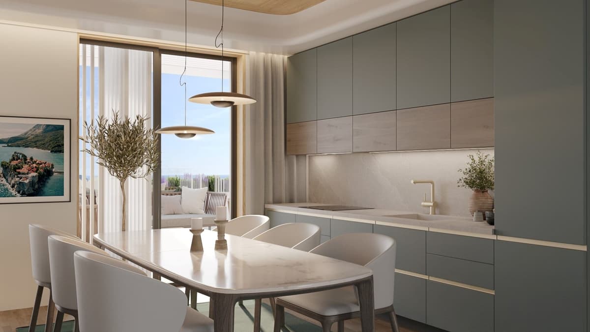 Alivia 3bdr Deniz Manzaralı Penthouse Daire, Budva, Sveti Stefan — 14 fotoğraftan 6.