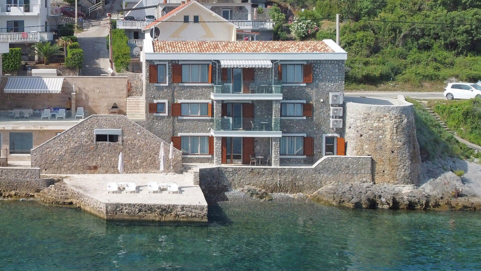 Stone Waterfront Villa in Krasici, Tivat, Krasici