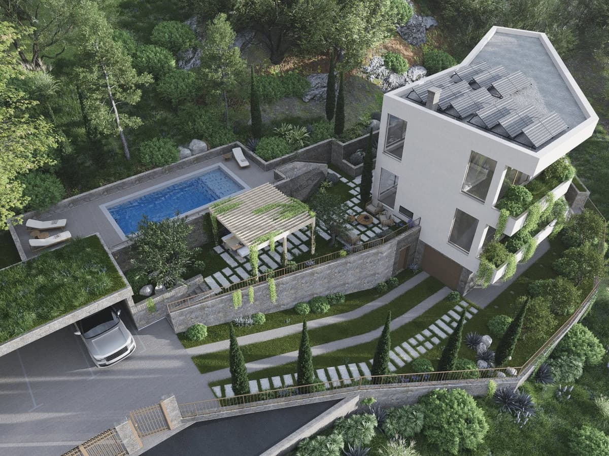 Tivat Körfezi Manzaralı Villa, Tivat, Pod kuk — 14 fotoğraftan 2.