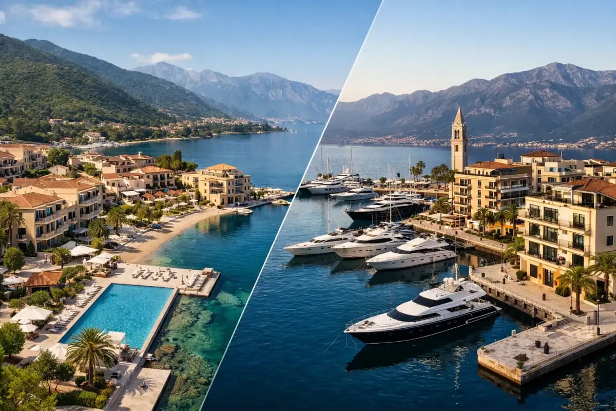 Portonovi i Porto Montenegro — poređenje