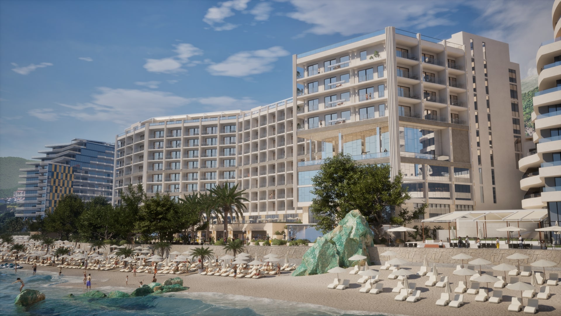 New waterfront development offers exclusive three-bedroom penthouse with unique sea-view.