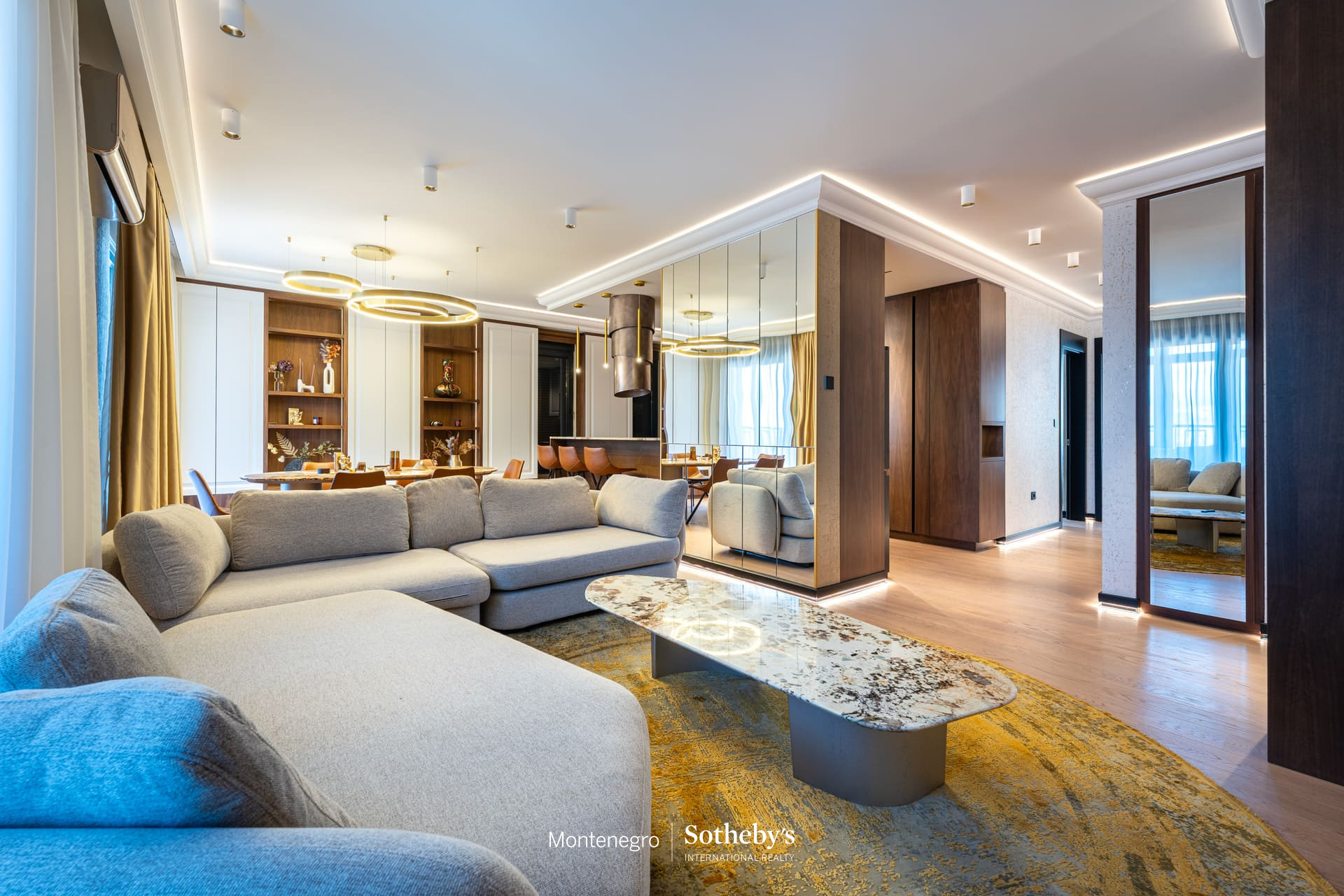 Luxury, two bedroom apartment, living room