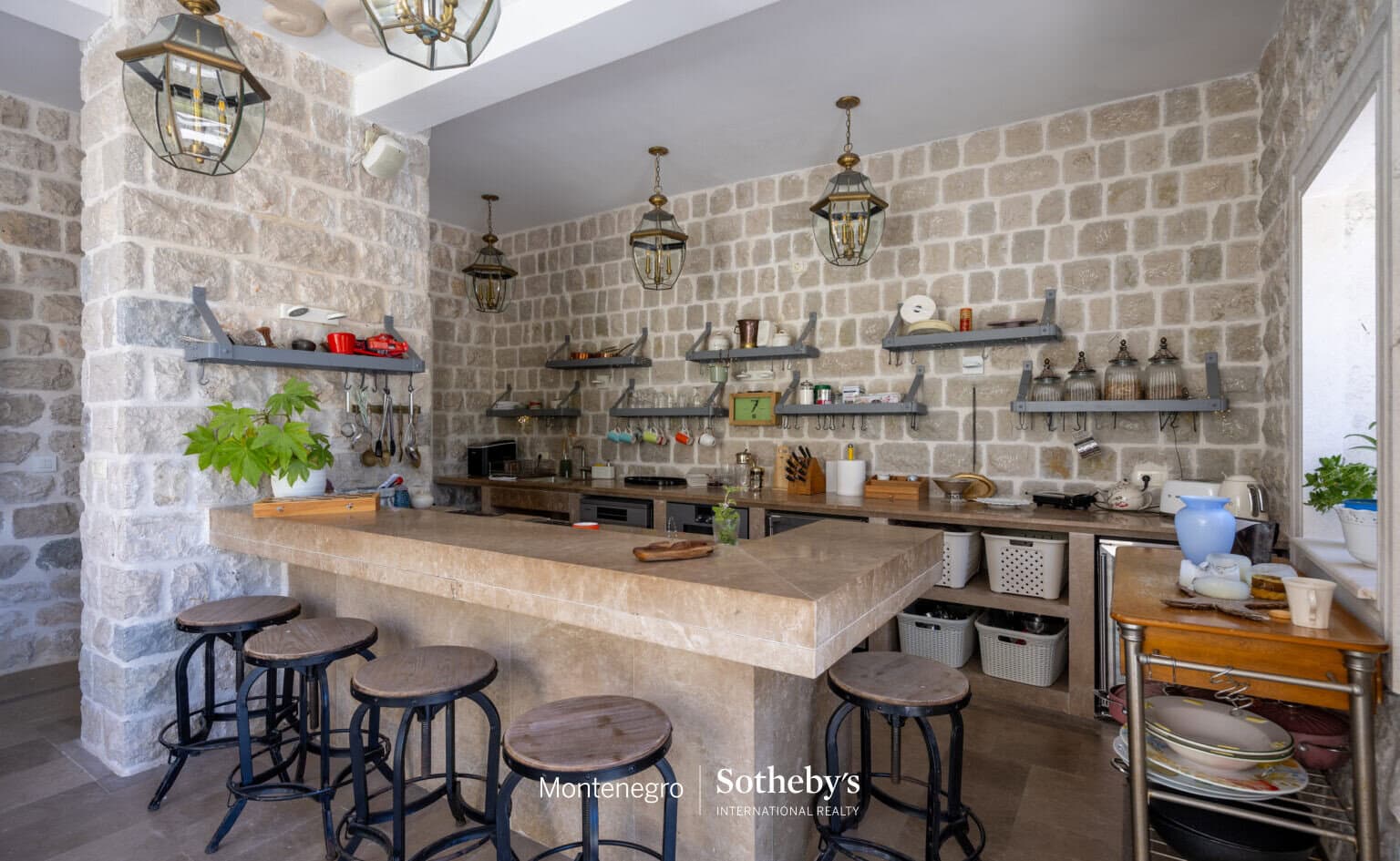 Exclusive Waterfront Stone Villa for Rent in Dobrota