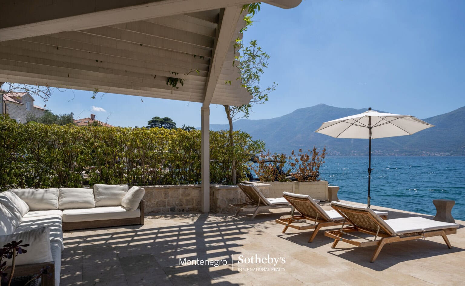 Exclusive Waterfront Stone Villa for Rent in Dobrota